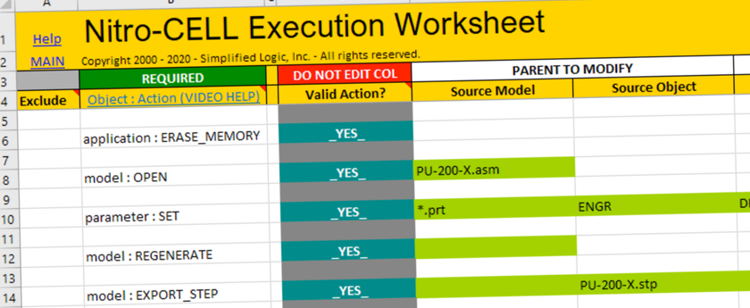 Drive Creo from Excel